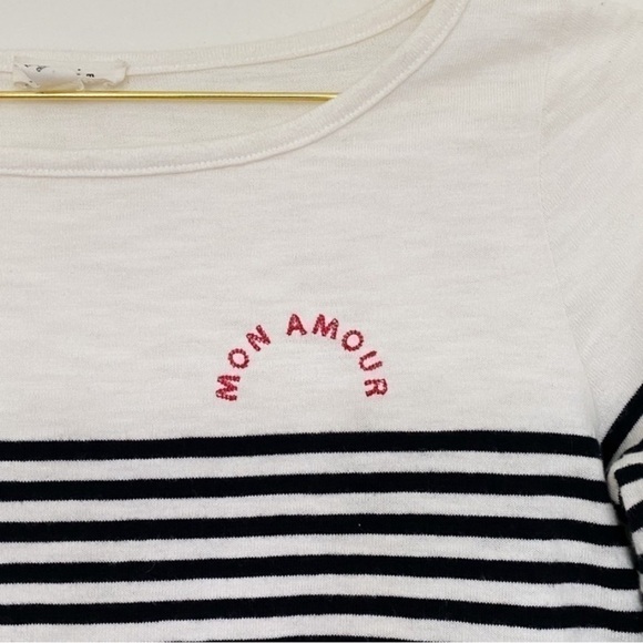 SOFT JOIE Striped 3/4 Sleeve ‘Mi Amour’ Top SZ XS sailor core - Picture 6 of 8